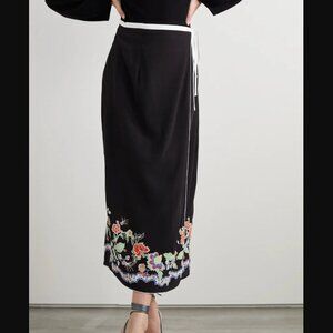 Rixo London Dylan Floral-print Midi Wrap Skirt